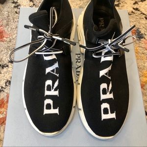 Prada Logo Knit Sneakers